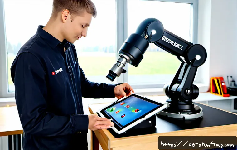 기술 변화에 대응하기 위한 이론 실무 연계 전략 - Photorealistic modern German vocational training workshop, an experienced engineer and a young techn...